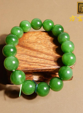 俄罗斯深粉绿猫眼碧玉卡12mm手串