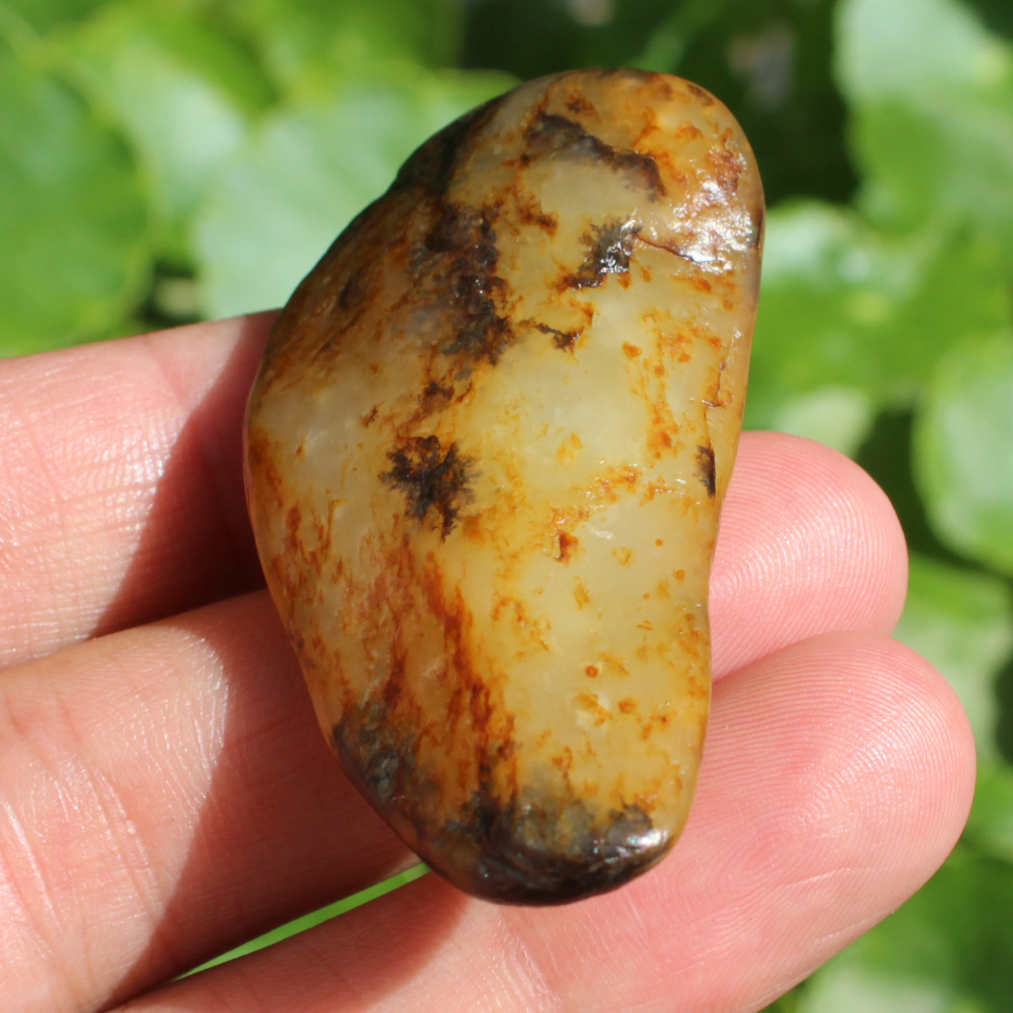 方言和田玉放漏老熟如酥黄沁皮白玉籽料原石玩料吊坠A1