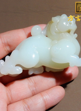 稀缺方言收藏级和田玉新疆三色且末料糖白带青花卡59mm套装手镯O8