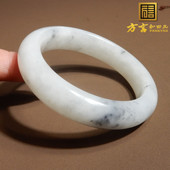 惊呆了方言品牌和田玉新疆温润意境散墨青花内径卡56mm正装 手镯R5