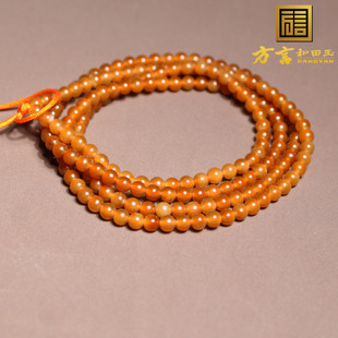 1480元回馈玉友新疆金山矿颗颗无结构黄金糖玉3mm米珠气质手串A6