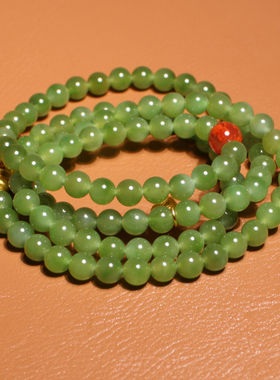 内部价方言和田玉新疆高品质黑羊洞料细润碧玉6mm项链多圈手链A6