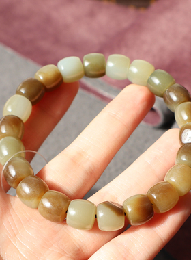 新疆戈壁罕见糖沁10mm直切珠手链