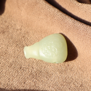 仅45元美滋滋方言和田玉精品且末老料白玉三通配饰DIY手链项链A2