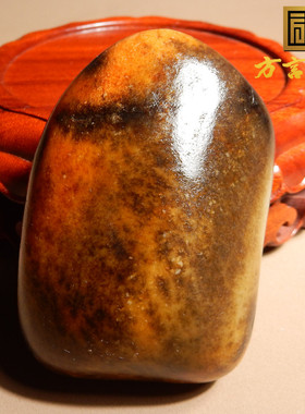 方言和田玉新疆玉龙河老熟栗子黄沁皮白玉籽料原石玩料把件摆件A1