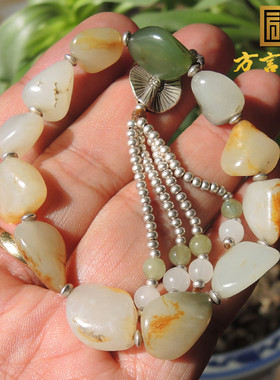 和田玉无结构豪华手链籽料原石