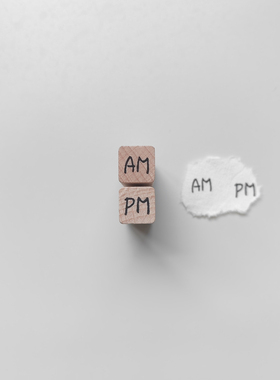 【AM】【PM】英文字母上午下午时间原创1cm迷你手帐小印章木质