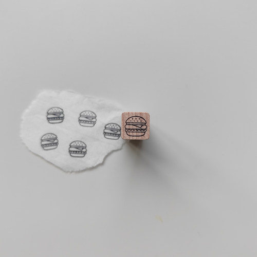 食物汉堡1cm手帐小印章异形切割