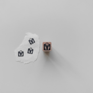 减肥体重秤1cm迷你手帐印章木质打卡橡胶图章异形切割可定制JF001