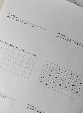 实用性手帐印章MONTH DAY日历月历月份 打卡功能性浸透式光敏印章
