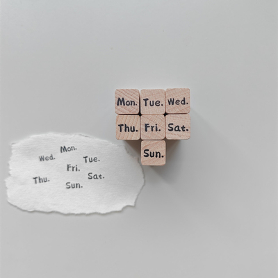 星期英文字母1cm迷你手帐小印章