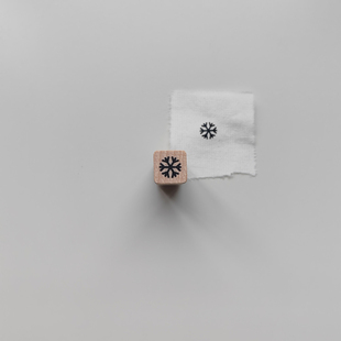 可爱8mm雪花图标迷你木质小印章手帐打卡记录装饰日常天气胶皮章