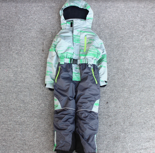 专业加厚儿童连体滑雪服男女童滑雪套装宝宝冲锋衣防水抗寒-30