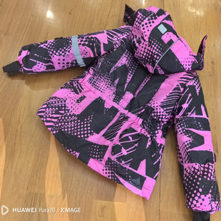 新款儿童滑雪服套装女童滑雪上衣小童宝宝加棉加厚连体滑雪棉裤