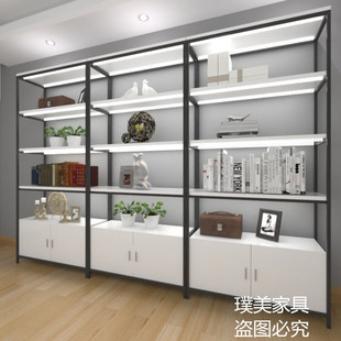 货架展示柜产品仓储隔断陈列化妆品精品架带门定做货柜置物架