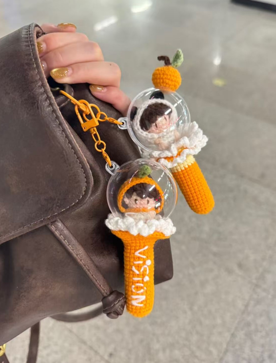 成品魏晨橙色系软糖应援棒钩织挂件送闺蜜女友生日礼物