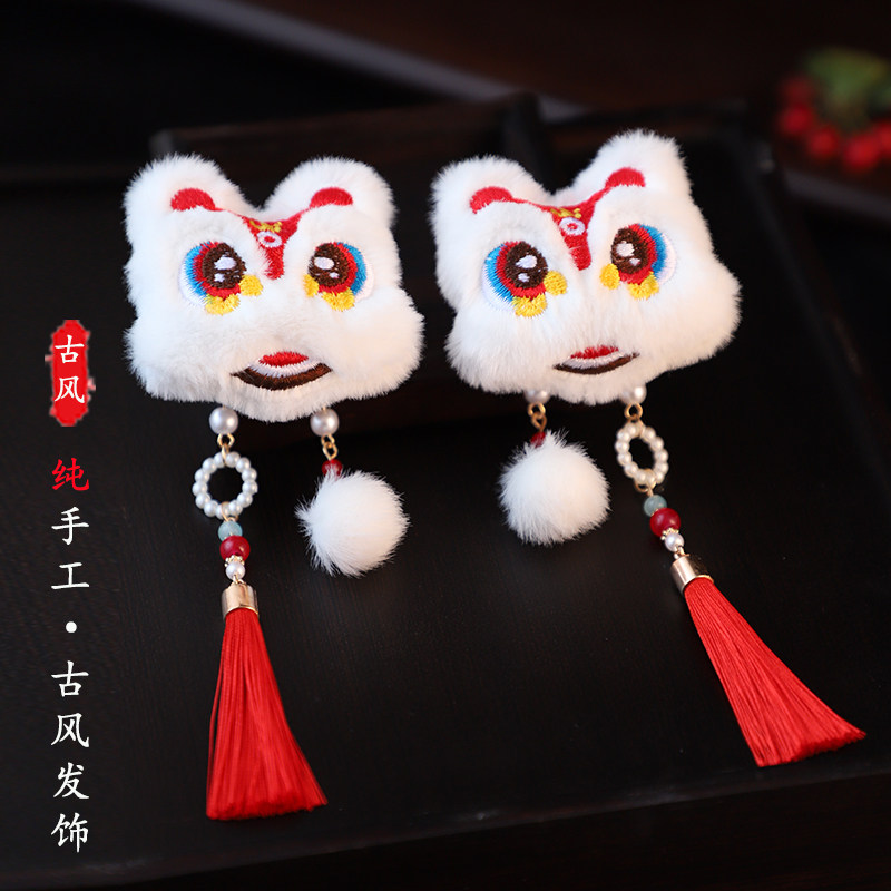 醒狮国风对夹古风手工图片