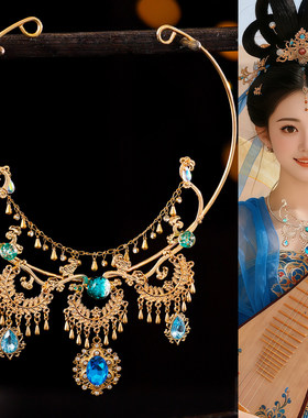 异域敦煌项圈华丽蓝色水钻