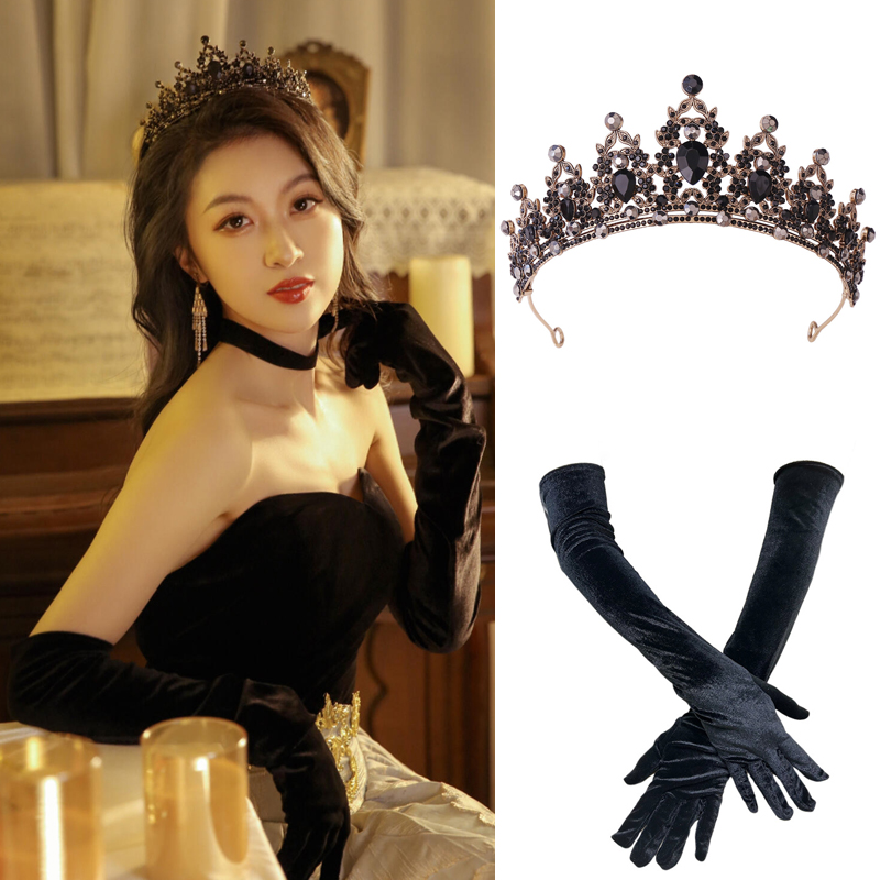 黑色皇冠巴洛克复古新娘头饰