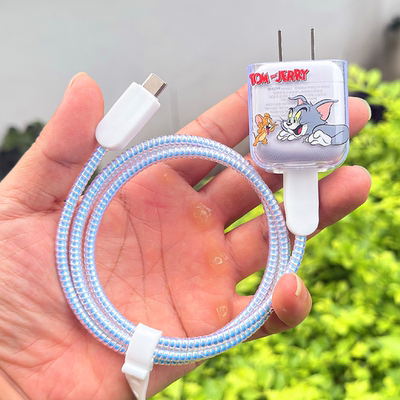 适用Belkin贝尔金45W苹果17 16 15 promax充电器数据线保护套绕绳