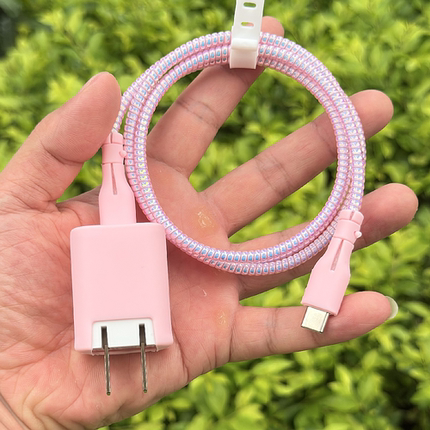 适用苹果16 Mophie 30w充电器壳Phone15promax数据线保护套缠绕绳