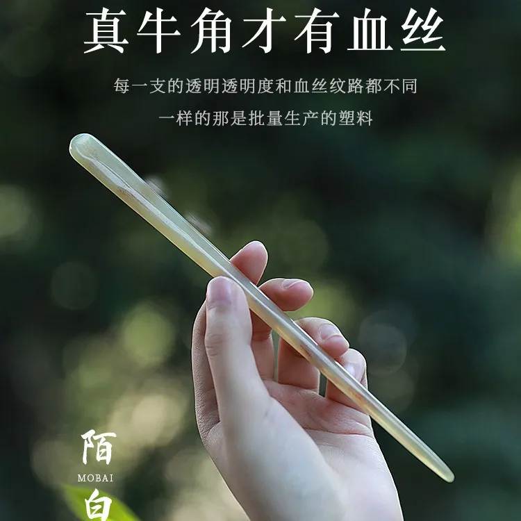 10天然牛角发簪新中式古风高级感diy盘发女感玉簪日常发钗简约10