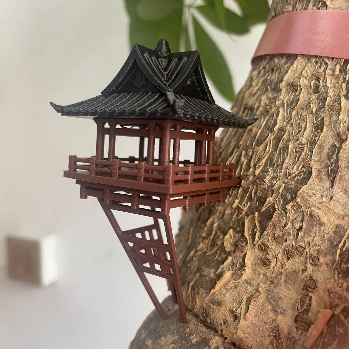 中式古建筑模型造景景观假山鱼缸水陆庭院盆景摆件国风凉亭素材