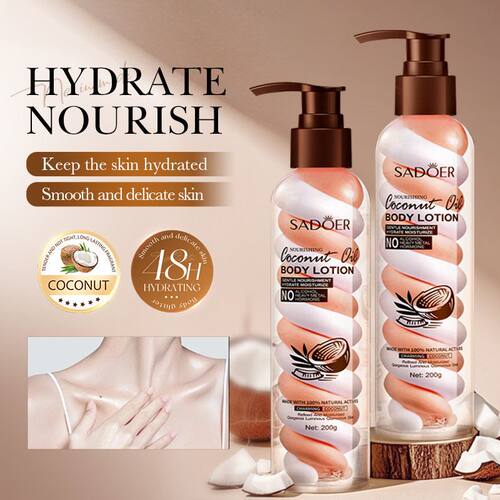 跨境body lotion椰油润肤乳200g 秋冬季棉花糖补水保湿身体乳护肤