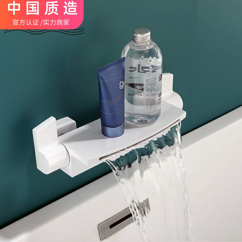全铜浴缸龙头冷热明装浴盆瀑布出水口加长白色水龙头霖代卫浴