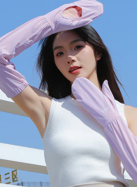 开车防晒手套冰丝防晒袖套女防紫外线骑车冰袖手臂护袖加大宽松夏