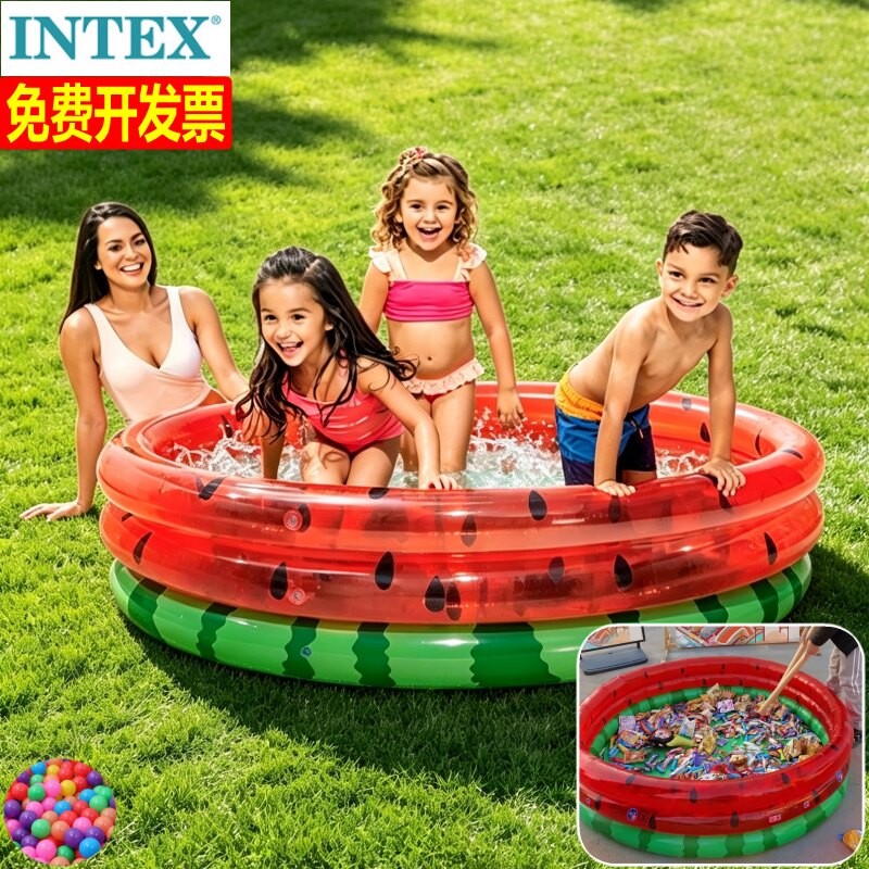 intex充气加厚底戏水池爬行球池