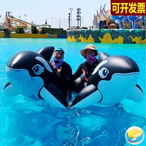 加厚黑鲸坐骑情侣戏水玩具冲浪鲨