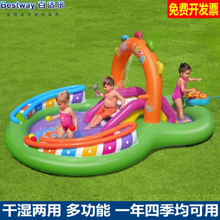 bestway干湿两用宝宝城堡滑梯池