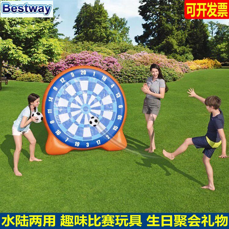 出口儿童充气足球标靶球门框百适乐正品水上投射门飞镖盘粘粘乐