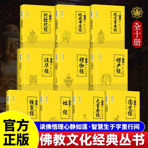 认准正版】佛教文化经典丛书正版全套十册地藏菩萨本愿经观无量寿经法华经楞伽经楞严阿弥陀经心净十经佛法文化精粹白话版