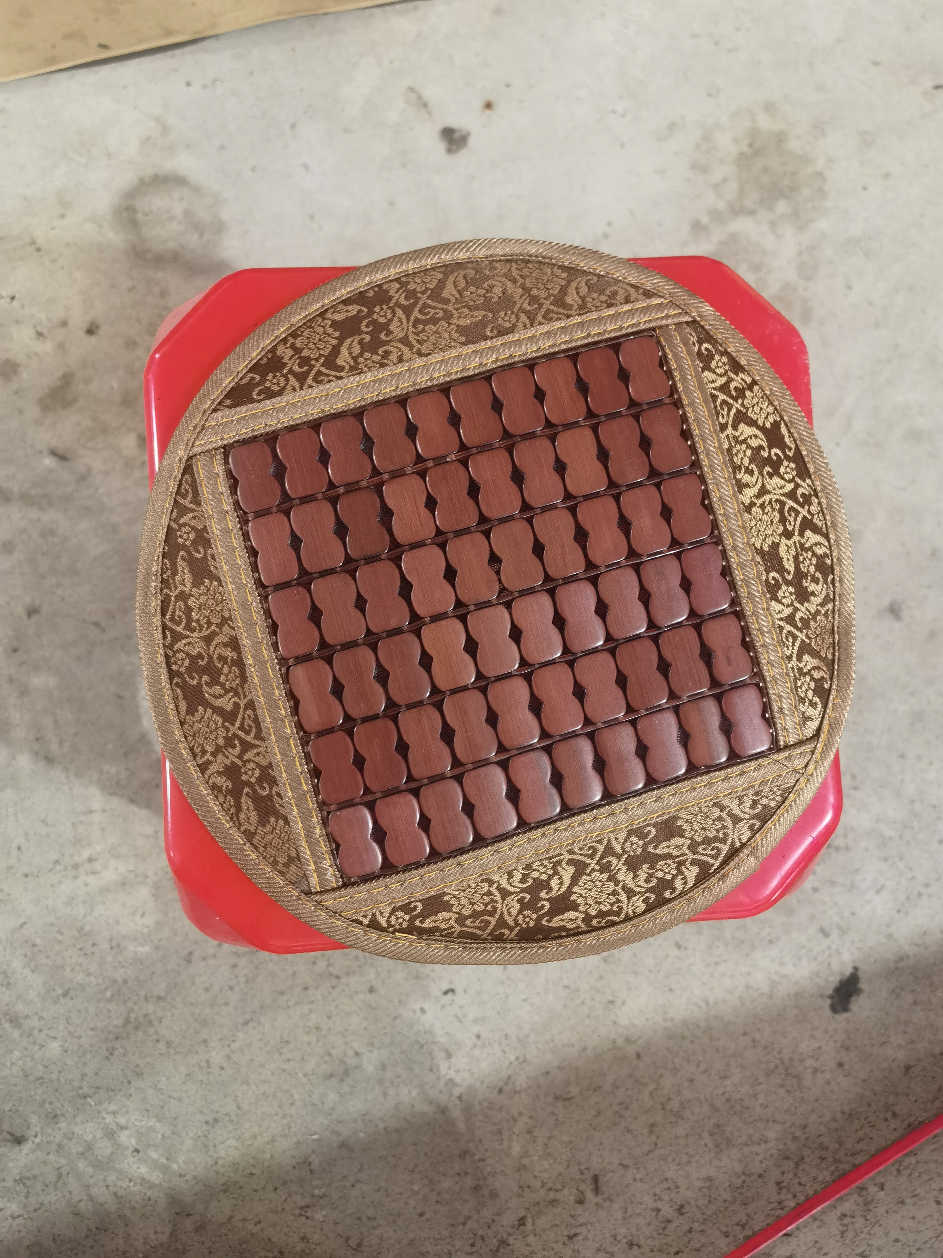 圆形夏季凉席坐垫竹编凉席坐垫椅垫薄款透气防滑绑带卡扣夏天竹垫