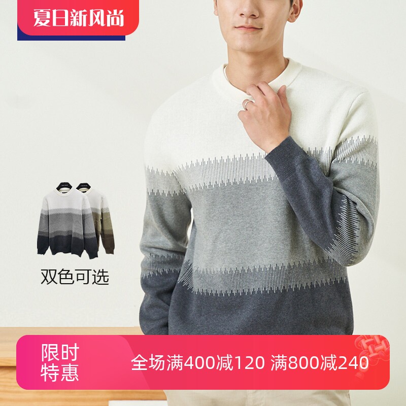 TONYWEAR加厚渐变色圆领针织衫