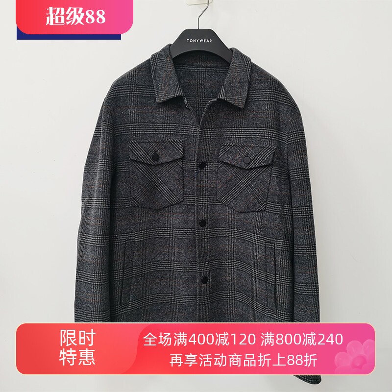 TONYWEAR翻领春秋冬工装款格纹