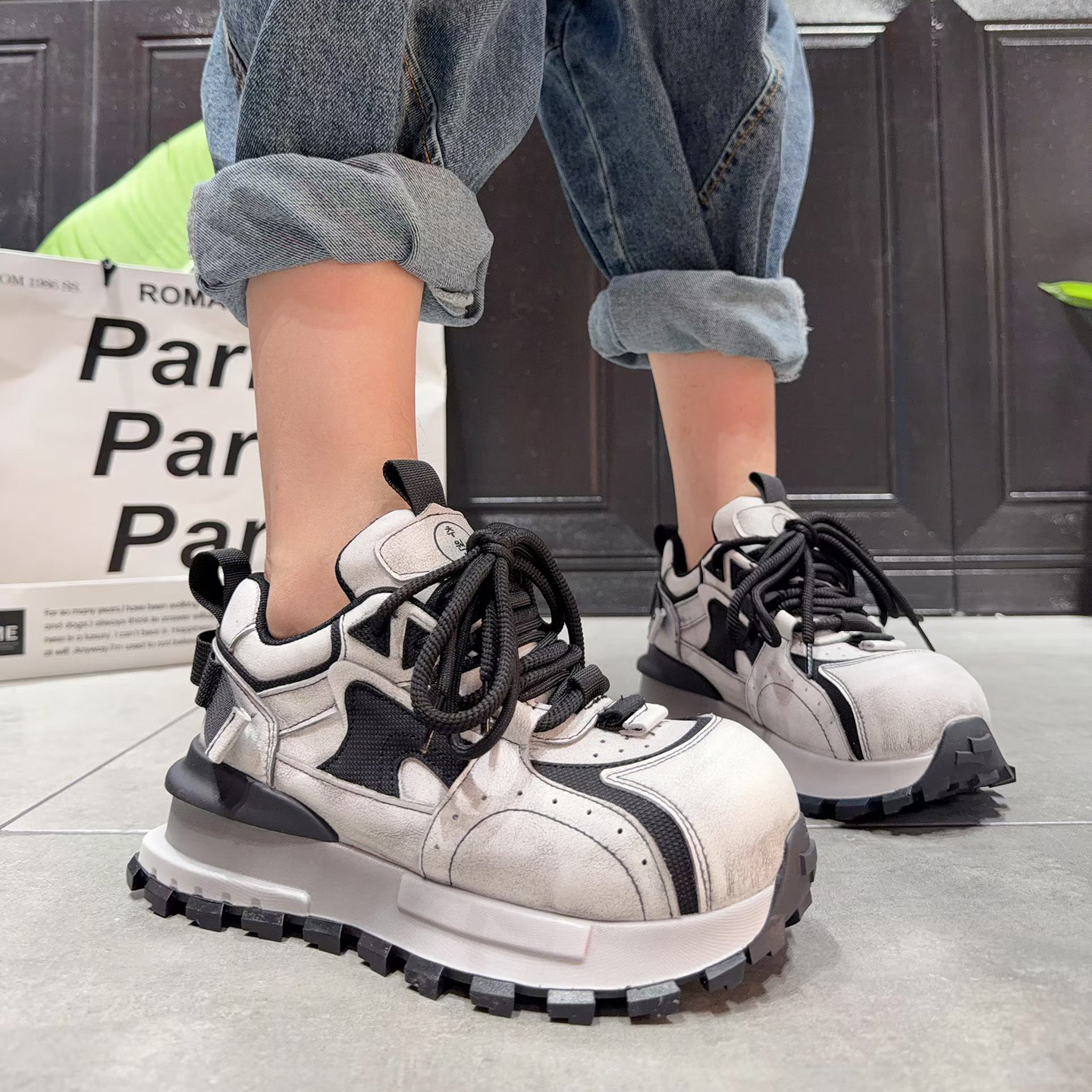 欧洲站做旧老爹鞋韩版25年秋季