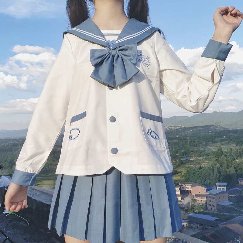 格瑞斯jk原创咩咩小兔幼稚园甜美粉色可爱jk制服日系正品秋季套装
