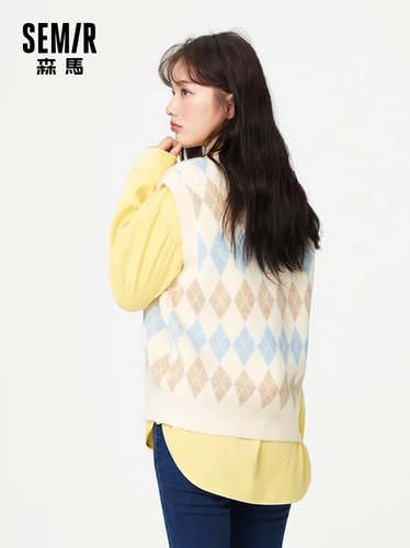 Semir, трикотажный жилет, майка топ без рукавов, осенний эластичный свитер, свободный крой, V-образный вырез, 2020