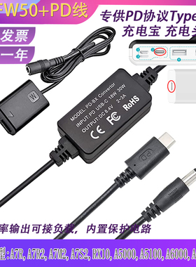 PDType-C适用索尼nex-5t 5R 3N nex6 7 ILCE-7S S2 QX1假电池FW50