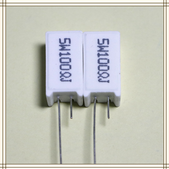水泥电阻 5W100RJ 5W 100欧姆 100R 5% 立式陶瓷电阻 100只20元