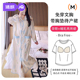 婧麒带胸垫哺乳睡裙夏季 前开口生产医院待产裙孕妇裙喂奶月子服女