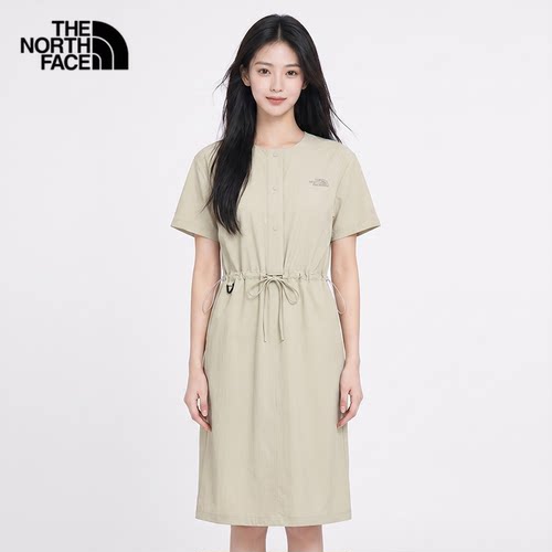 北面女A字山系短袖及膝连衣裙