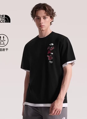The North Face北面短袖速干T恤男户外舒适吸湿透气圆领半袖8GWJ