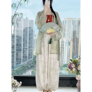 2026原创宋制汉服长干寺褙子日常圆领衫灯笼裤清新日常新中式春夏