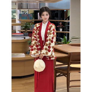 2026原创改良汉服女新款宋制旋裙旋裙国风外套新中式女装秋冬套装