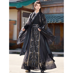 2026汉服男中国风原创新款古装仙侠暗黑炫酷道袍男女款交领大袖衫