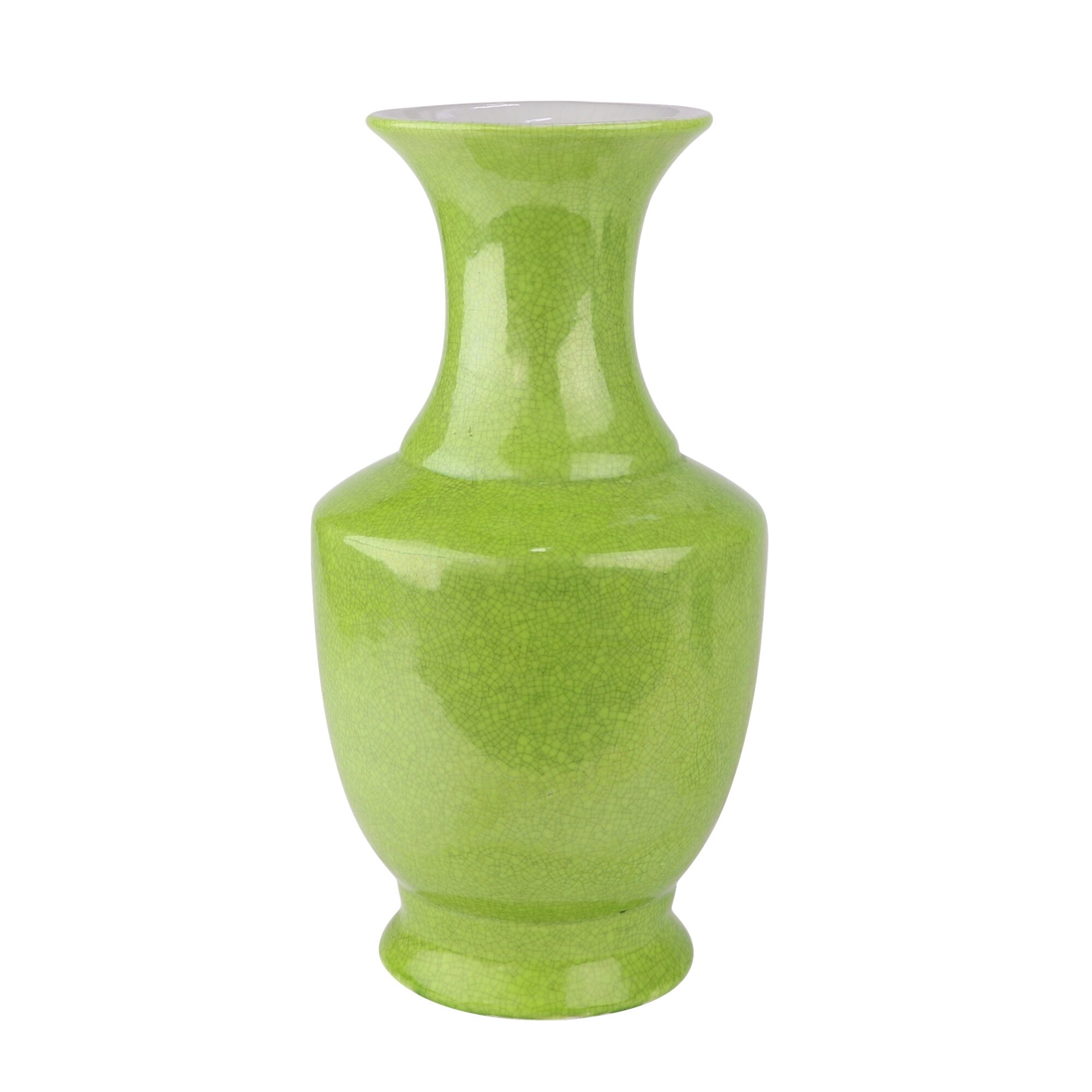 景德镇陶瓷颜色釉绿釉观音瓶赏瓶装饰花瓶中式装饰客厅手工瓷器